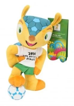 Diverse Fuleco Plüsch Maskottchen 17cm WM 2014 Brasilien (Fuß Auf Ball)